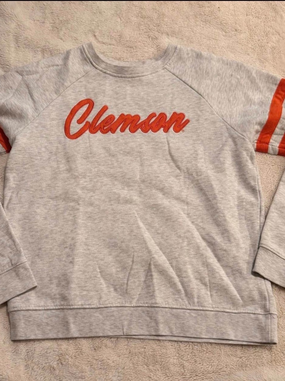 Rivalry Threads Gray & Orange 'Clemson' Crewneck Sweatshirt